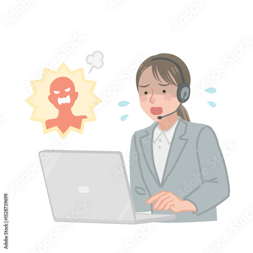 クレーム対応をするビジネスウーマン