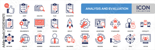 Analysis and Evaluation Mixed Color Icon Collection
