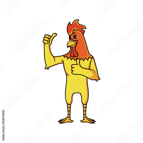 mascot logo of a gallant yellow rooster.eps