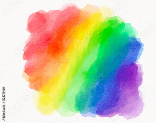 Soft rainbow colored watercolor cloud, representing peace, love, and the beauty of emotional expression