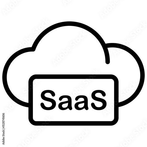 cloud saas line icon