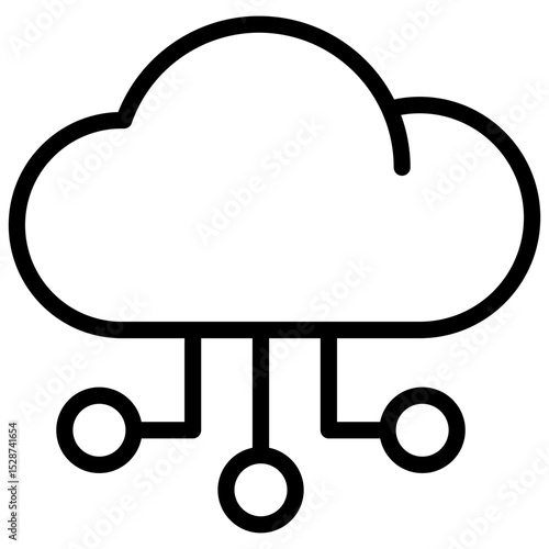 hybrid cloud line icon