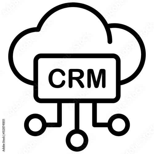 cloud-based crm line icon