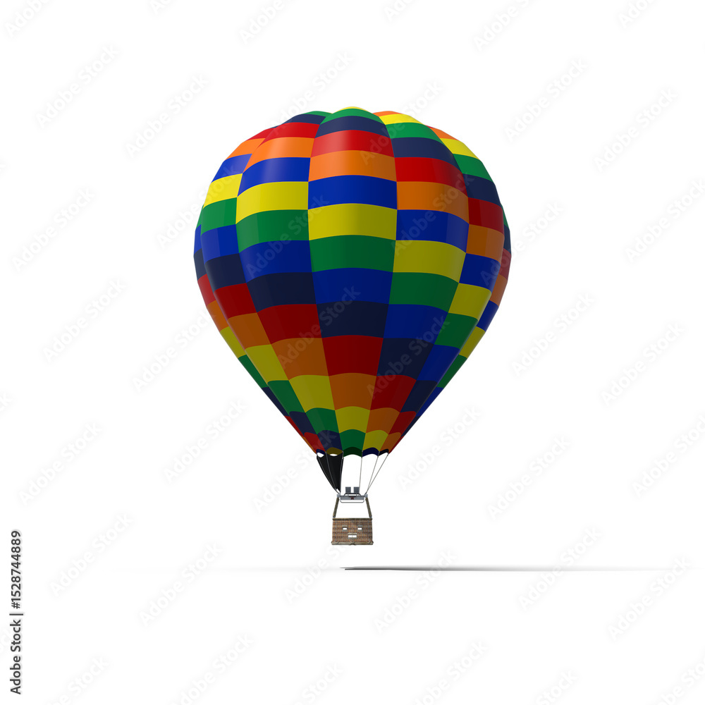 Fototapeta premium Hot Air Balloon Floating in the Sky Isolated on Transparent Background
