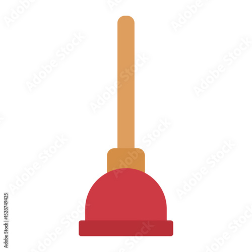 red plunger vector icon 