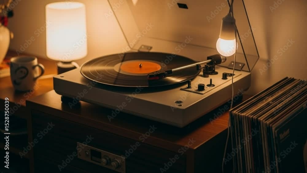 old vinyl record player in a hotel