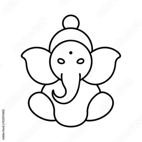 Simple line drawing of hindu god ganesha