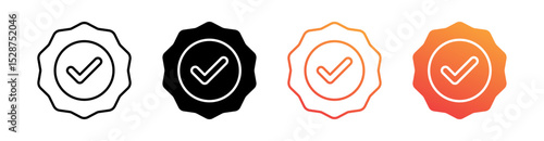 Approval Multiple Style Icon Set Collection 
