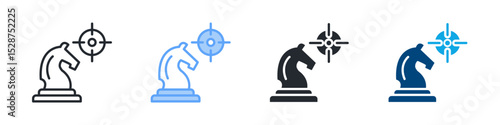 Strategic Icon Set Multiple Style. Design In Outline, Blue, Glyph, Dualtone
