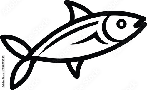Anchovy Outline Icon: Fish Food

