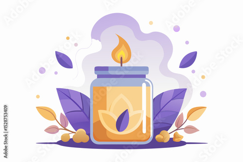 burning aroma candle smoke jar relaxation