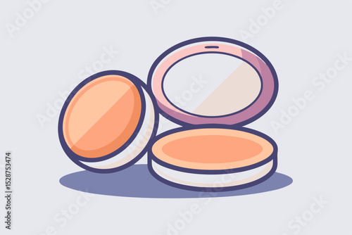 compact powder case round puff cosmetic