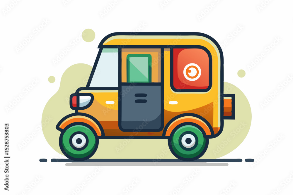 Fototapeta premium mini auto rickshaw rounded edges transport