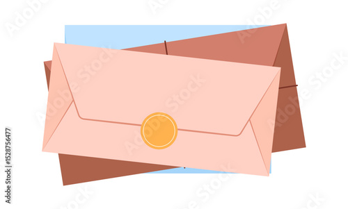stack of envelopes mail cards business illustration clipart