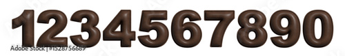 Puffed Leather Number Icons Made from Genuine Cowhide