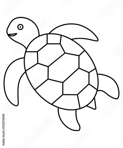 Sea Turtle Line Drawing for Coloring