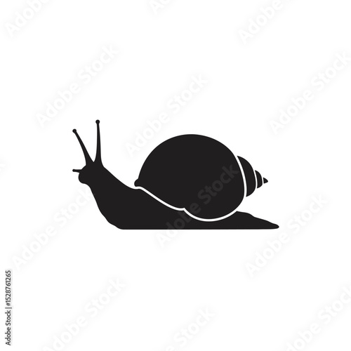 Simple black silhouette snail icon design