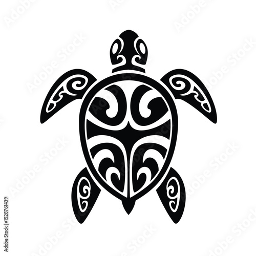 Polynesian tribal turtle tattoo design art