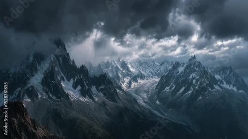 Aerial Storm Over Mountain Range/山脈の嵐の空中映像4