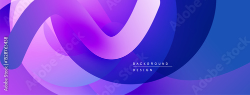Abstract flowing shapes, vibrant purple hues, smooth gradients create dynamic background design. Modern aesthetic.