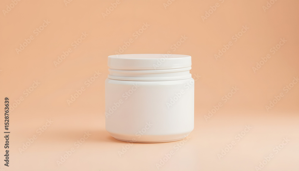 White Plastic Jar Mockup for Cosmetic Cream, Skincare, Food Supplements, or Body Butter. Minimalist and Clean Packaging Design. Customizable for Beauty, Health, or Food Industry.
White Plastic Jar Mockup for Cosmetic Cream, Skincare, Food Supplements, or Body Butter. Minimalist and Clean Packaging Design. Customizable for Beauty, Health, or Food Industry.