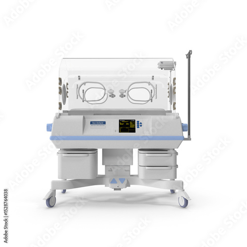 Modern Neonatal Incubator for Infant Care Isolated on Transparent Background