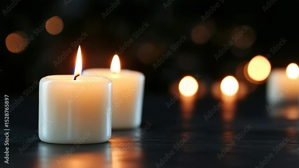Soft candle flame light on dark surface background Soft candle flame light on dark surface background