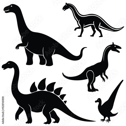 Collection of Dinosaur Silhouettes for Design