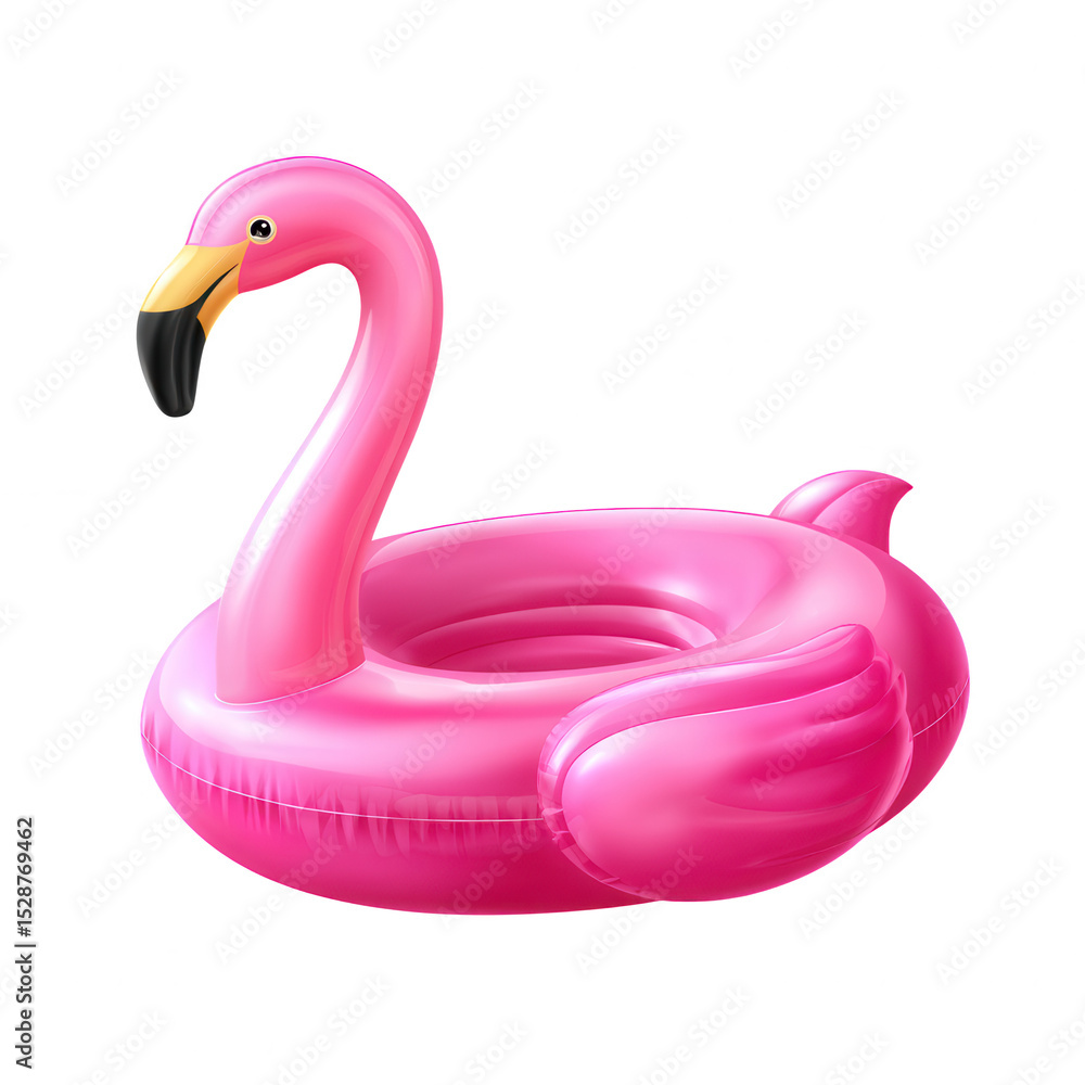 Pink flamingo inflatable pool float ring isolated on transparent background Pink flamingo inflatable pool float ring isolated on transparent background