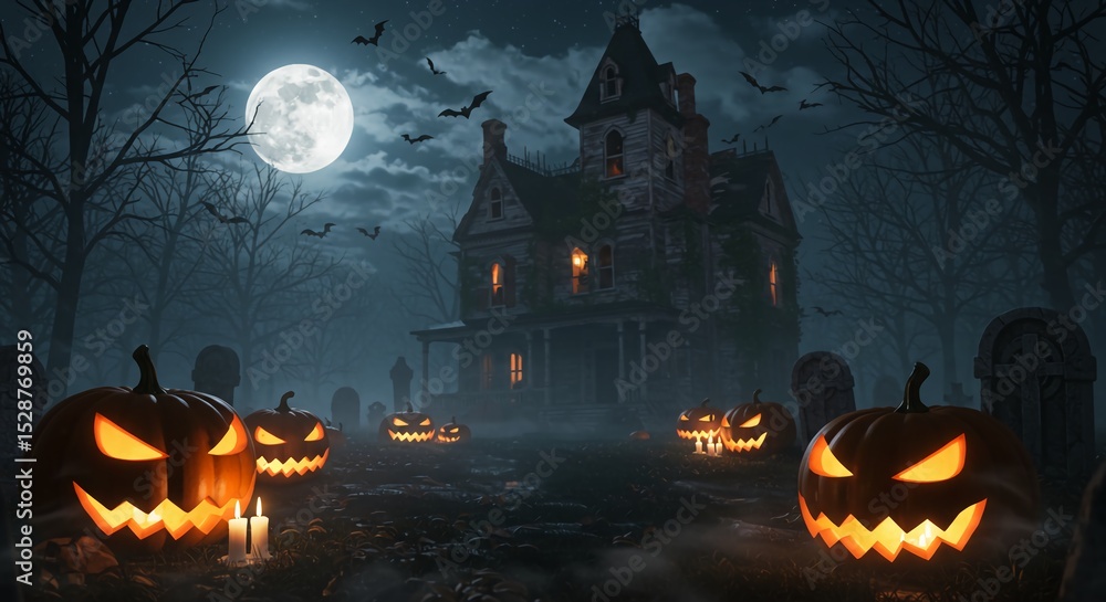 halloween night scene halloween night scene