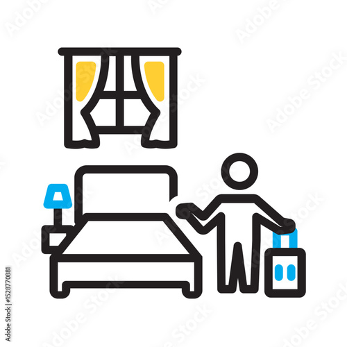 Vector multi color icon for Hotel stay