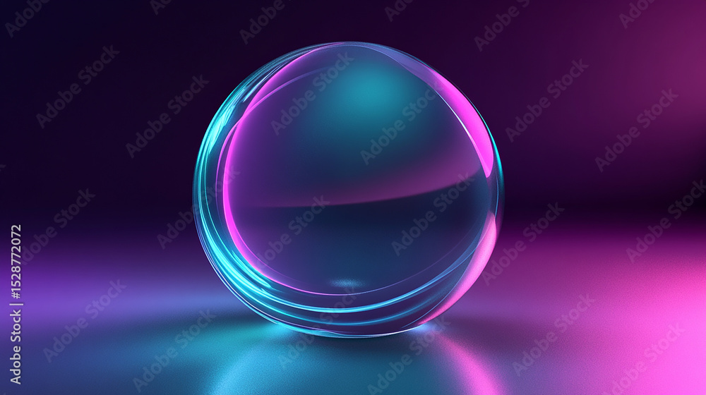 Obraz premium A 3D futuristic sphere with gradient hues