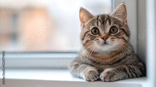 Wallpaper Mural "Cute Senior Kitten on Vintage Windowsill" Torontodigital.ca