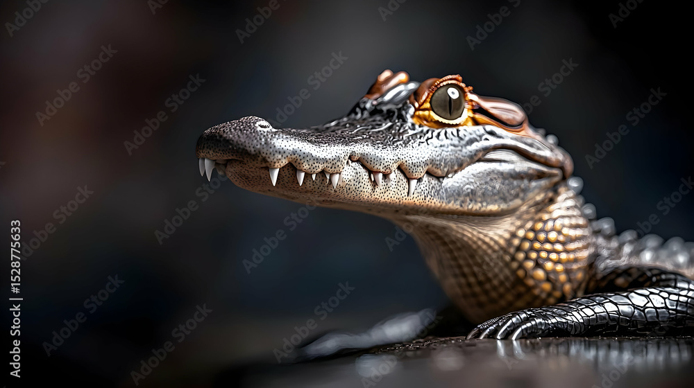 Fototapeta premium Close Up Of Baby Alligator Head Portrait