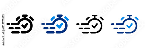 Quick Response Icon Set Multiple Style Vector Illustration