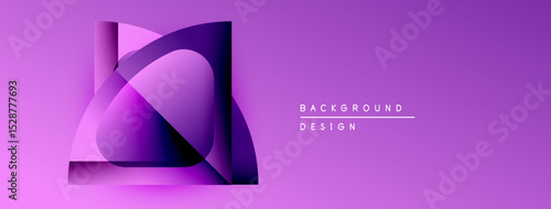Abstract purple layers create dynamic visual effect. Gradient background provides modern design element. Minimalist composition suits various projects.