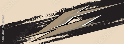 truck 4 wheel drive and car graphic vector. abstract lines with gray background design for vehicle vinyl wrap