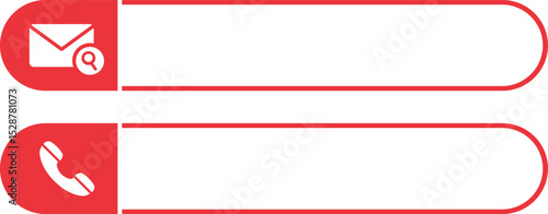 Red Contact Form Icons – Email and Phone Communication Buttons