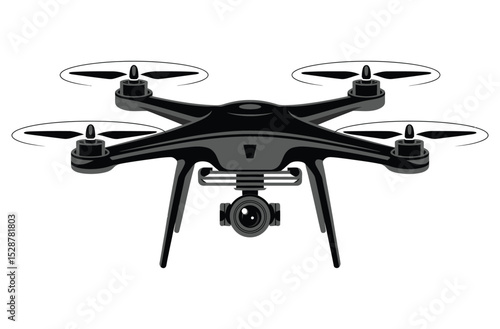 Minimal Drone silhouette vector, drone camera icon silhouette vector illustration