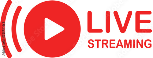 Live Stream Button – Flat Vector Icon design