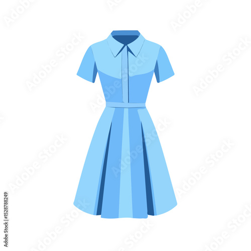 Work Dress 2D flat vector illustration, isolated on a white background.