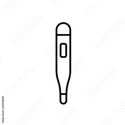 Minimal digital thermometer icon for medical infographics mobile apps and health diagnostics visuals