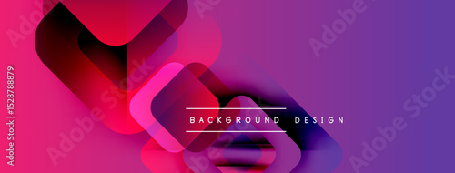 Abstract vibrant design features overlapping shapes, gradients. Pink, purple hues create modern visual impact. Text reads background design.