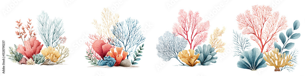 Fototapeta premium Vibrant underwater coral reef scene