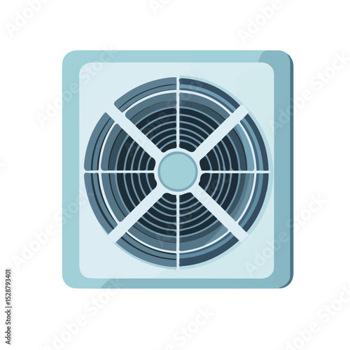 Ventilation System vector 2D flat illustration, isolated on a white background.
