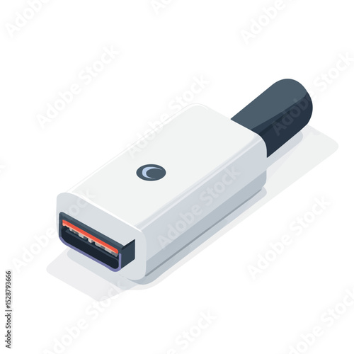 2D flat vector illustration of USB To LAN Adapter, isolated on a white background.