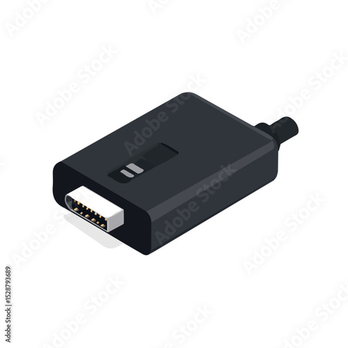 USB To LAN Adapter 2D flat vector illustration, isolated on a white background.