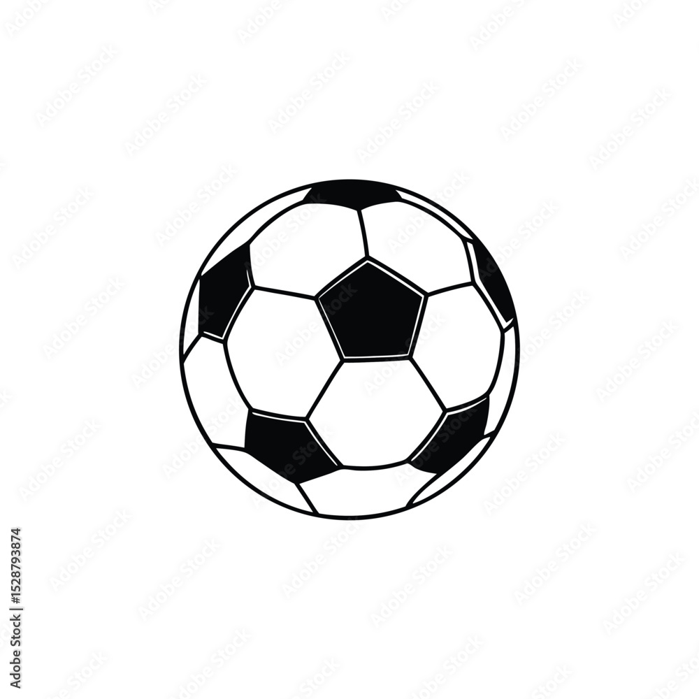 Obraz premium Simple Black Soccer Ball Icon Football Graphic Design