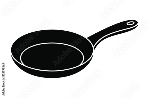 Kitchen Frying Pan Illustration – Skillet Icon for Cooking Design

