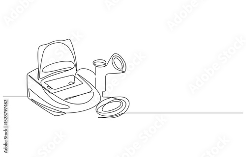 Nebulizer Machine in Continuous Line Art Style,
